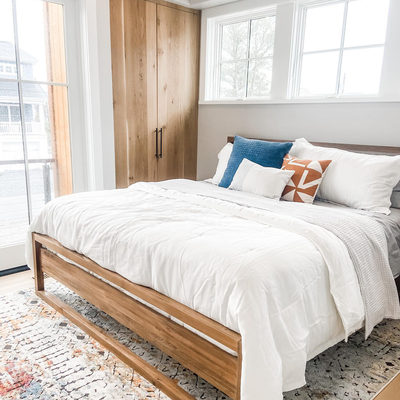 Linea Natural Teak Wood Queen Bed - image 10 of 13