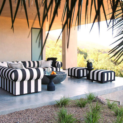 Cerca Striped Outdoor Ottoman - image 9 of 10