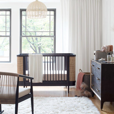 Payton Black and Natural Cane Nursery Rocking Chair - image 7 of 11