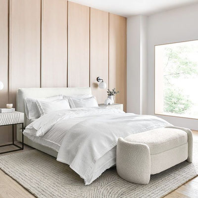 Favorite Washed Organic Cotton White Queen Bed Sheet Set - image 9 of 10