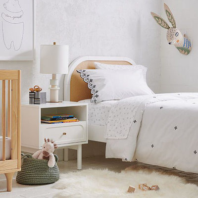 Maren White Wood Nightstand with Drawer - image 8 of 9