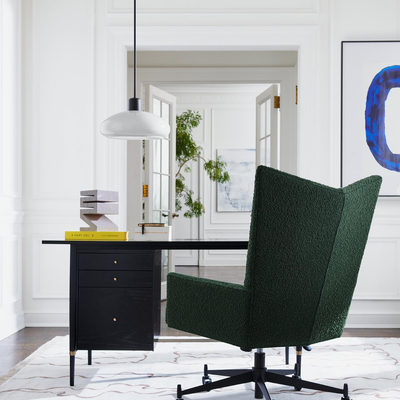 Connoisseur Ebonized Wood Desk with Drawers - image 9 of 10