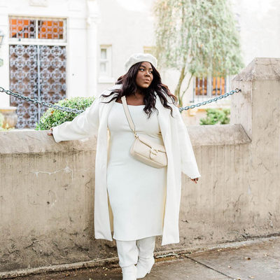 plus size winter white outfits