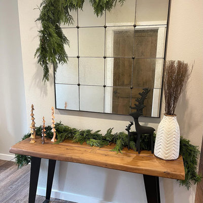 Yukon 57" Rectangular Warm Acacia Live Edge Solid Wood and Metal Console Table - image 15 of 19