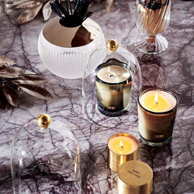 Tatine Orange Flower Brass Candle - image 3 of 4