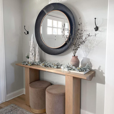 Van 60" Rectangular Charcoal Brown Oak Wood Console Table by Leanne Ford - image 8 of 12