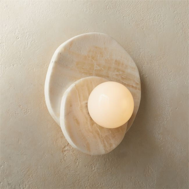 Lit'l Mon Star – The Nerve Astr White Onyx Wall Sconce + Reviews | CB2 Canada