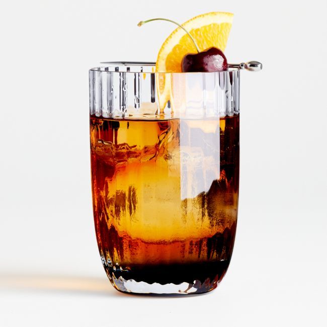 Ezra 14-Oz. Optic Highball Glass + Reviews | Crate & Barrel